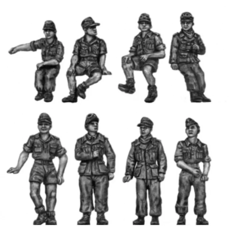 1/72 Scale Resin Figure Model Kit  Military  Tank Crew Relaxed 8 People (without Tank) Unassembled and Unpainted