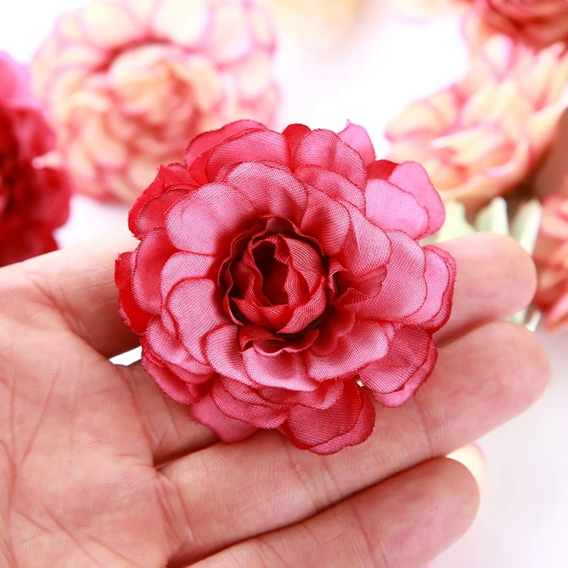 Testa di fiore artificiale di rosa di seta fiore finto per la decorazione domestica festa di natale matrimonio decorazione di nozze accessori per