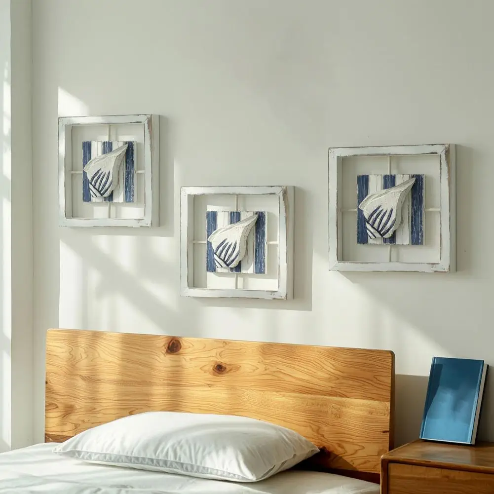 Bedroom Wall Decor Nautical Hanging Wood Sign 3d Coastal Wall Art Set Distressed Wooden Frame Decor Ocean Inspired for Bedroom