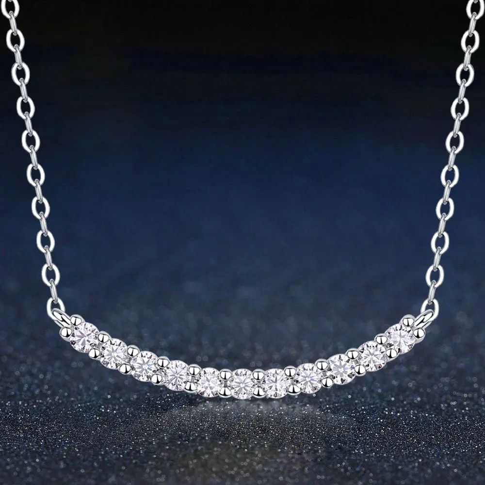 

Moissanite Diamond Necklace for Women 0.72 CT 925 Sterling Silver Pendant VVS1 Excellent Cut D Color Fine Jewelry Chain Wedding