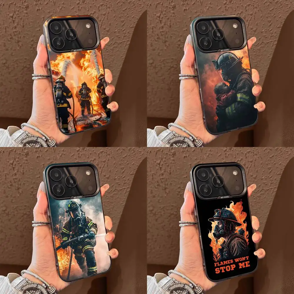 

Fireman Firefighter Extinguish Fire Phone Case For iPhone 17,16,15,14,13,12,11,Pro,Max,Plus,E,Air,Mini Black Tpu Cover