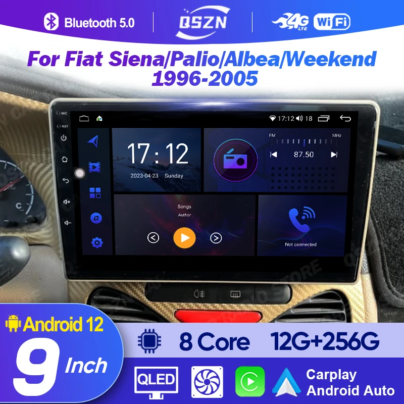 QSZN para Fiat Siena/Palio/Albea/Weekend 1996 - 2005 Radio de coche Android Auto reproductor de vídeo Multimedia navegación 4G WIFI unidad principal