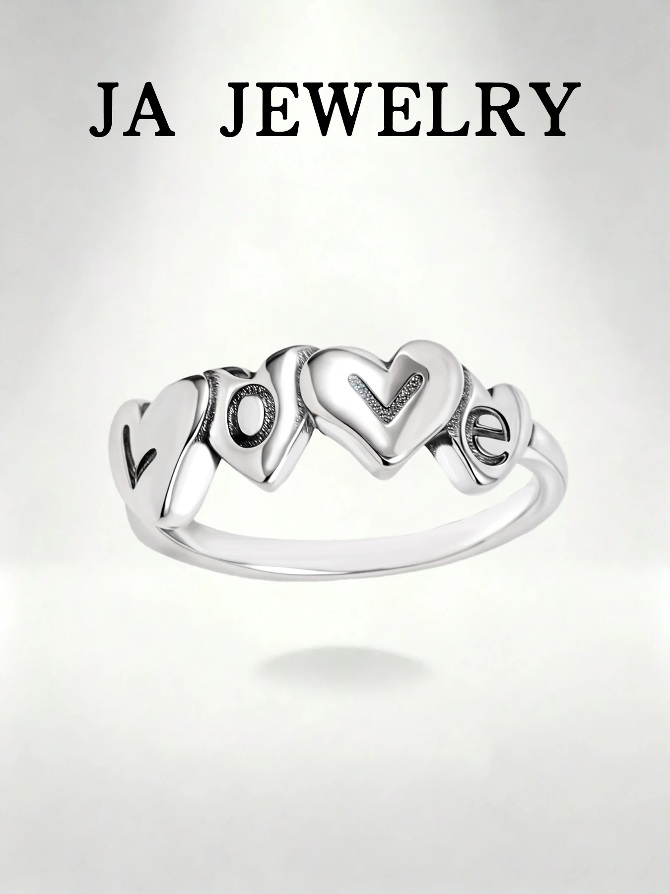 

Кольцо-сердечко, которое можно носить в несколько слоев - романтическое украшение из серебра 925 пробы для женщин