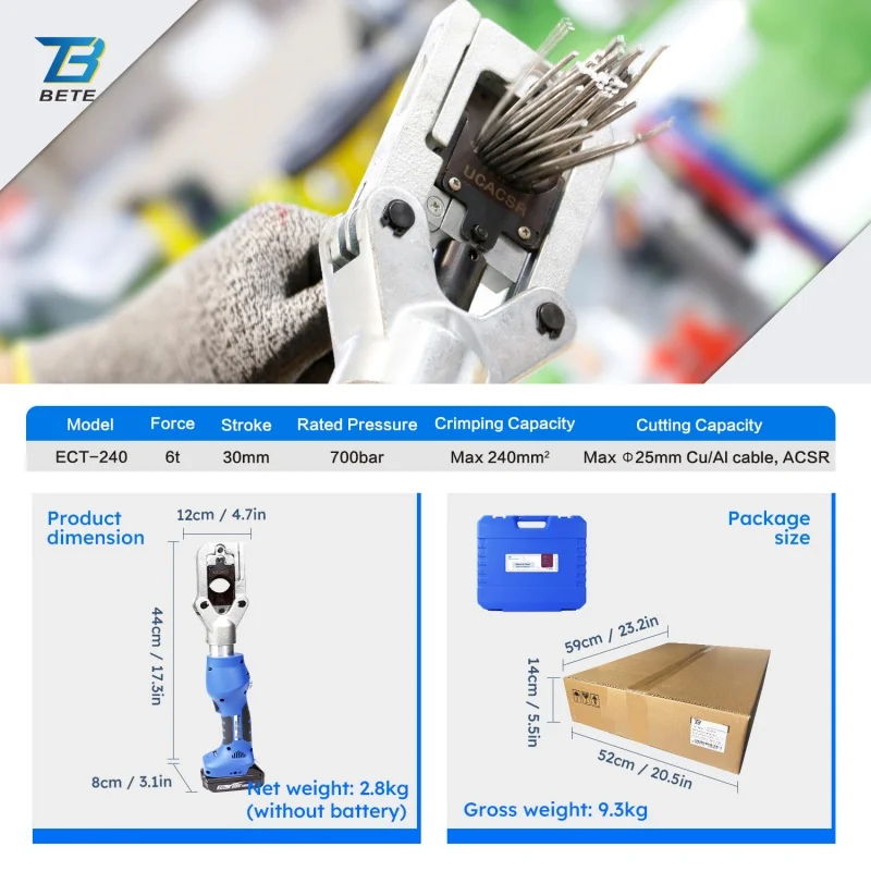 -240 6t  2-in-1 Crimping Cutting Tool  18V  Crimping Tool For Cu240mm²