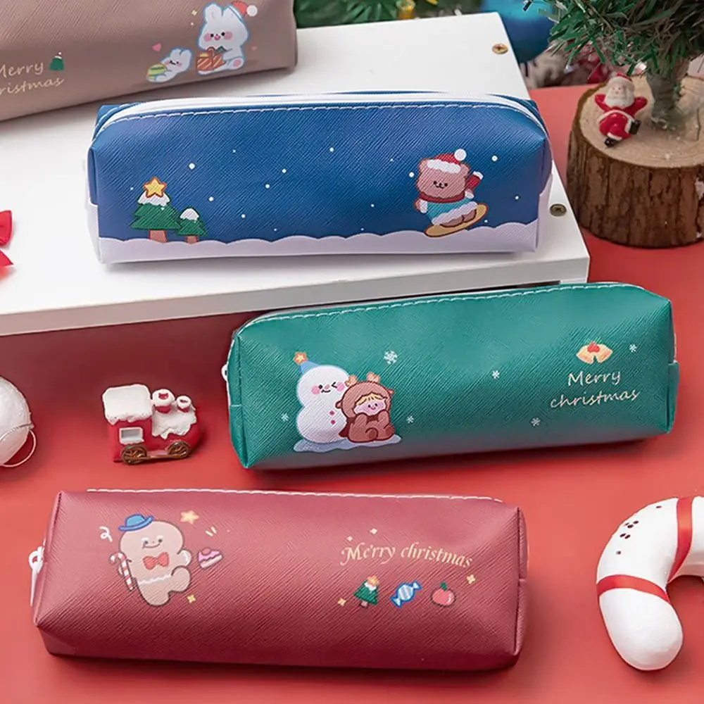 Stationery School Supplies Gingerbread Man Girl Children Student Gift Cartoon Pencil Case Christmas Pencil Bag Storage Bag