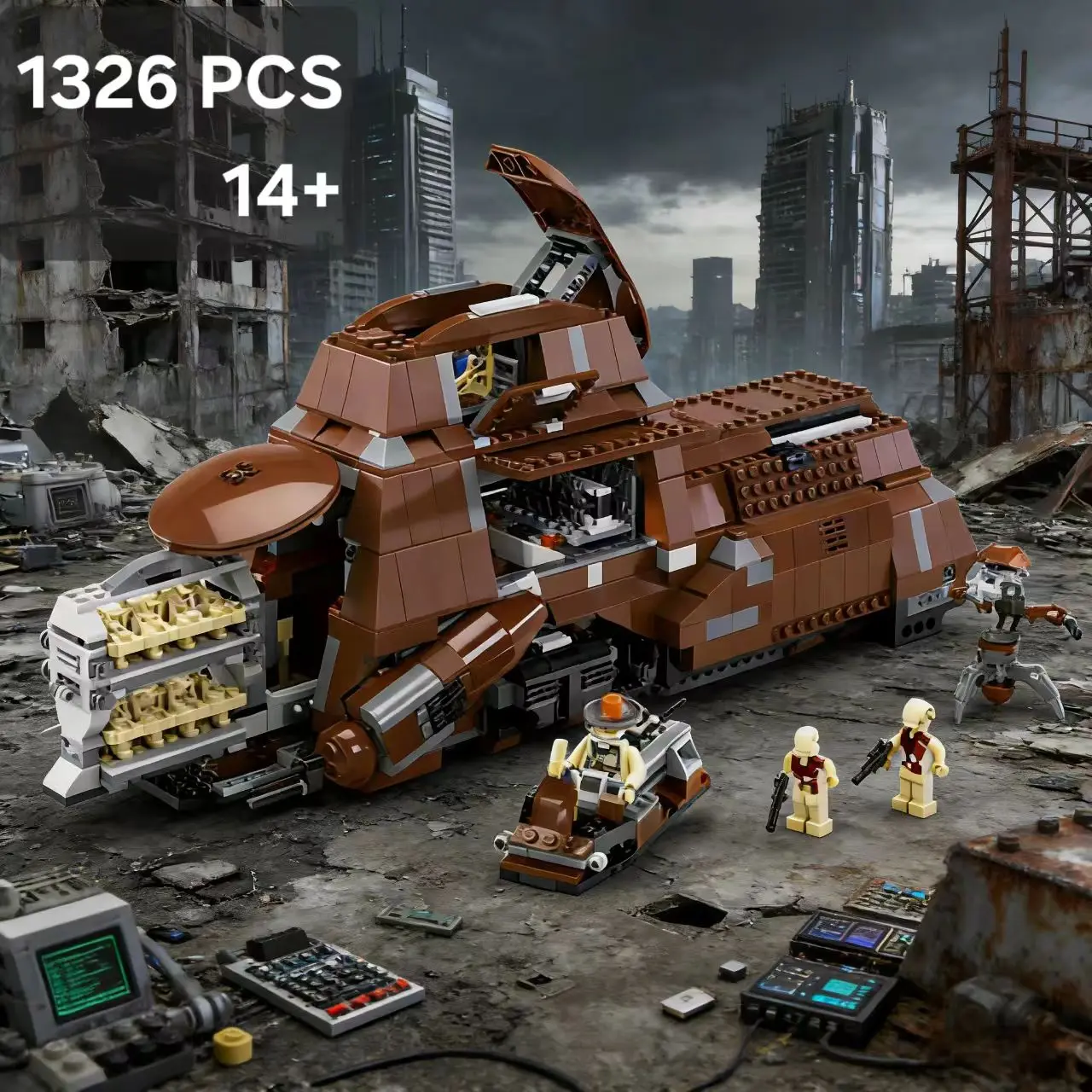 

Конструктор Space Trade Federation MTT Compatible 7662: Контейнер-транспортер MTT, 1326 деталей, для детей, подарок