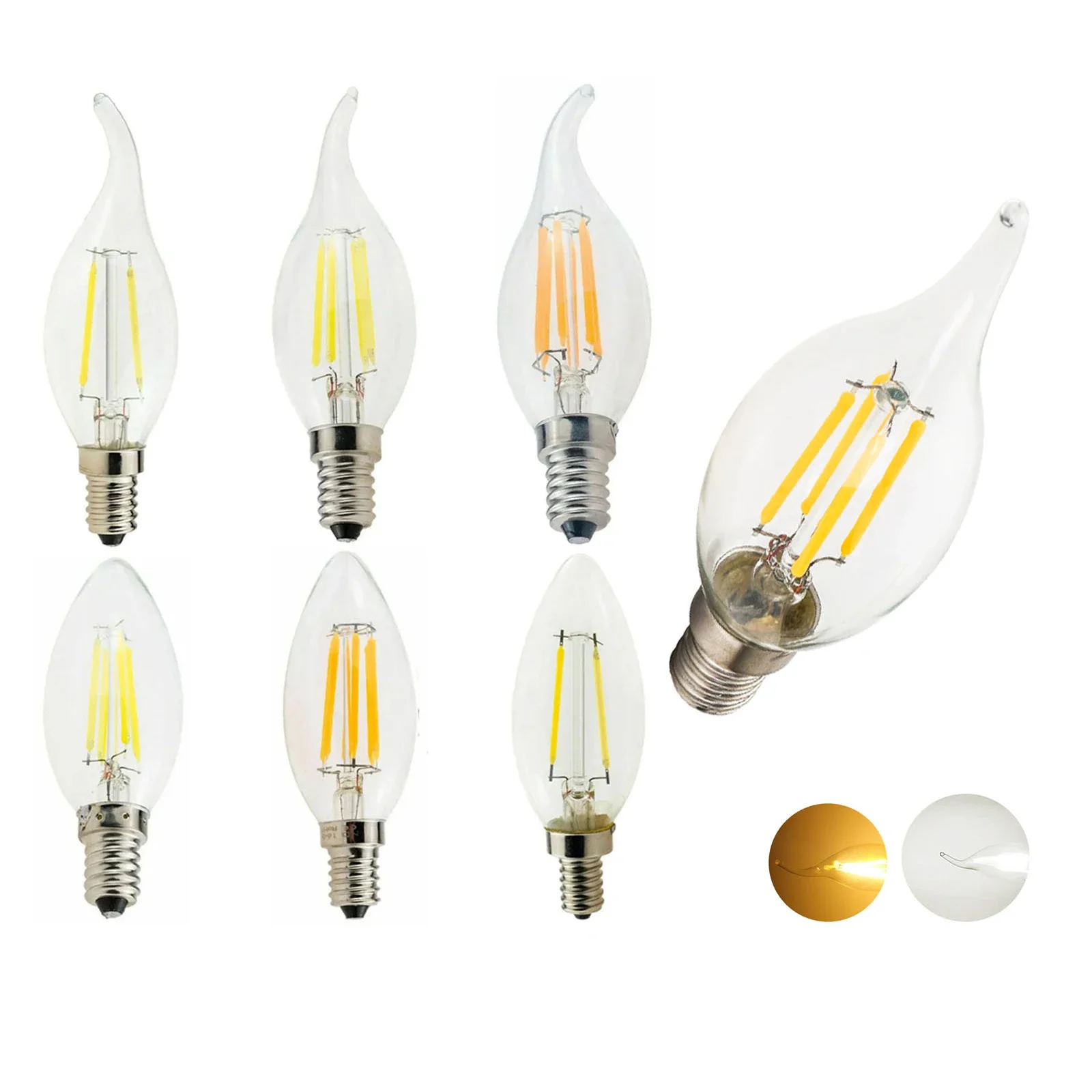 

Pop Dimmable E14 C35 Led Filament Light Bulbs Energy-efficient Lamp Clear 3000k/6000k Candle/flame/shape Decorative Beam Vintage
