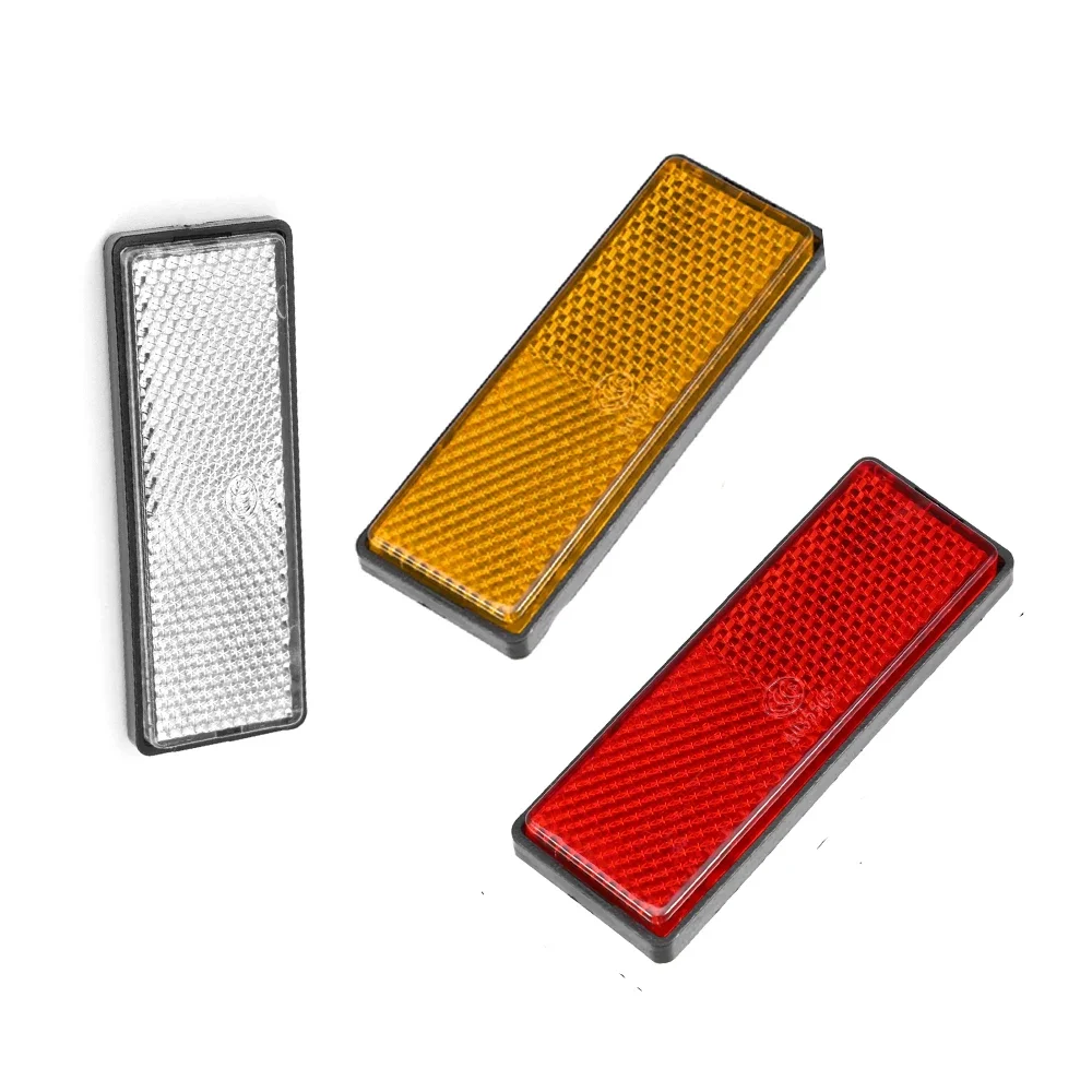 2x Self Adhesive Reflector Rectangular Round Safety Mark Signal Strip Reflective Car Carriers Fence Trailer Gate Post Waterproof