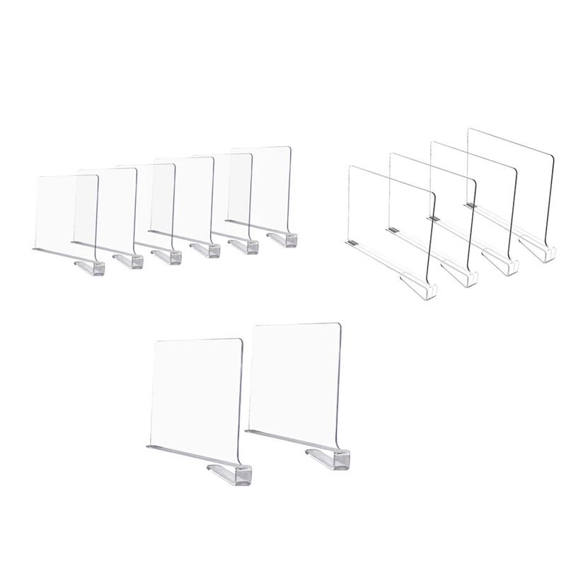 

Transparent Shelf Dividers For Closet Organization - Wardrobe Organizer, Cupboard And Bookcase Partition Baffles
