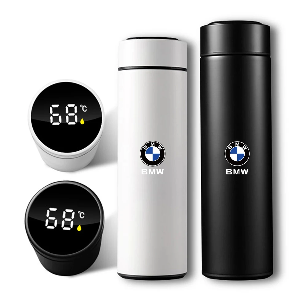 Car Smart Thermal Mug Portable Travel Stainless Steel Insulation Cup Badge For BMW M Performance E46 E90 E60 F30 F10 E36 G20 E92