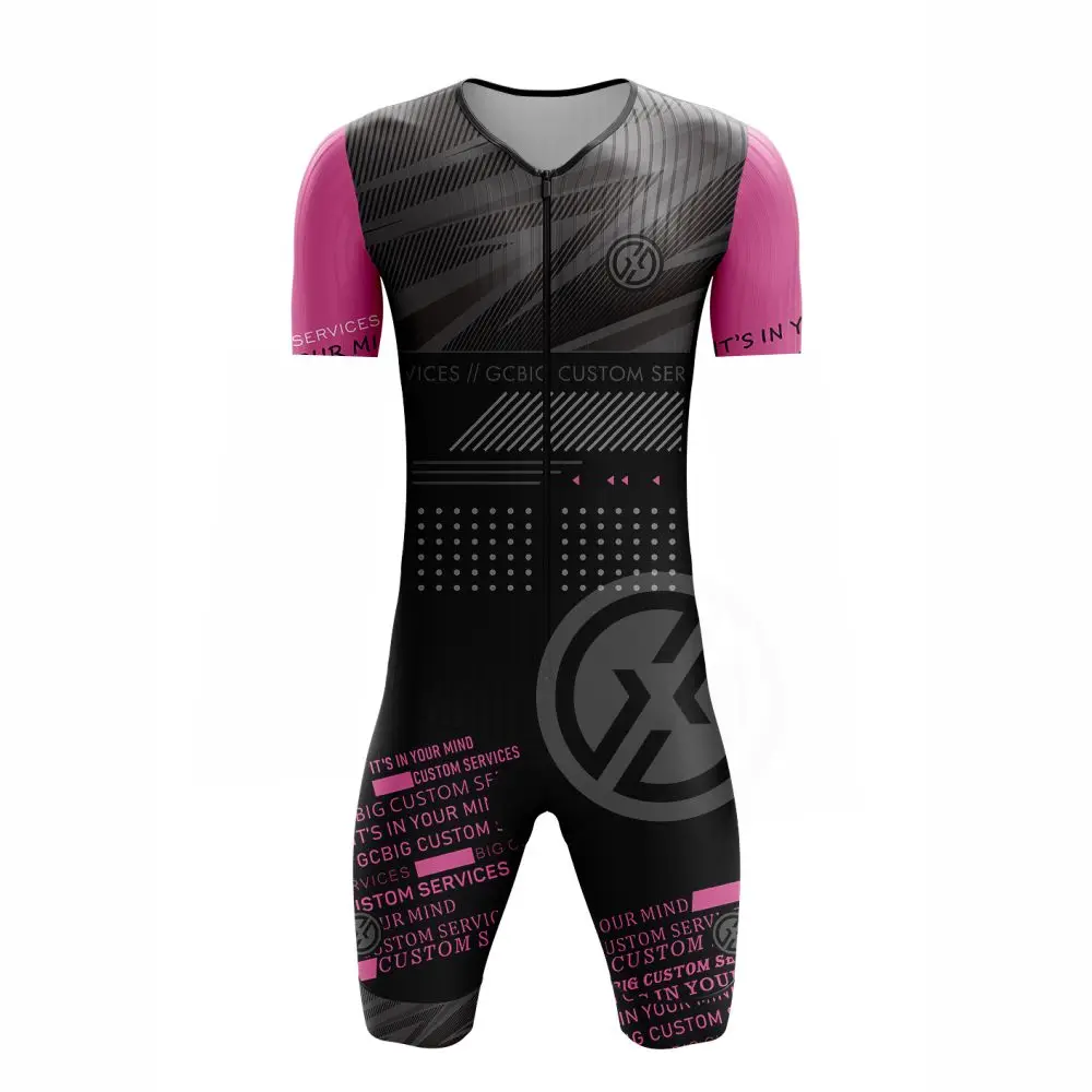 Summer Men's Triathlon Race  Suit Trisuit Cycling Skinsuit Short Sleeve Performance Clothing Fast Dry Speedsuit Gcbig Sport