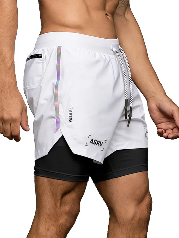 

Double Layer Training Shorts Men 2 in 1 Running Joggers Swim Beach Shorts Quick Dry Gym Fitness Workout Bodybuilding Short Pants