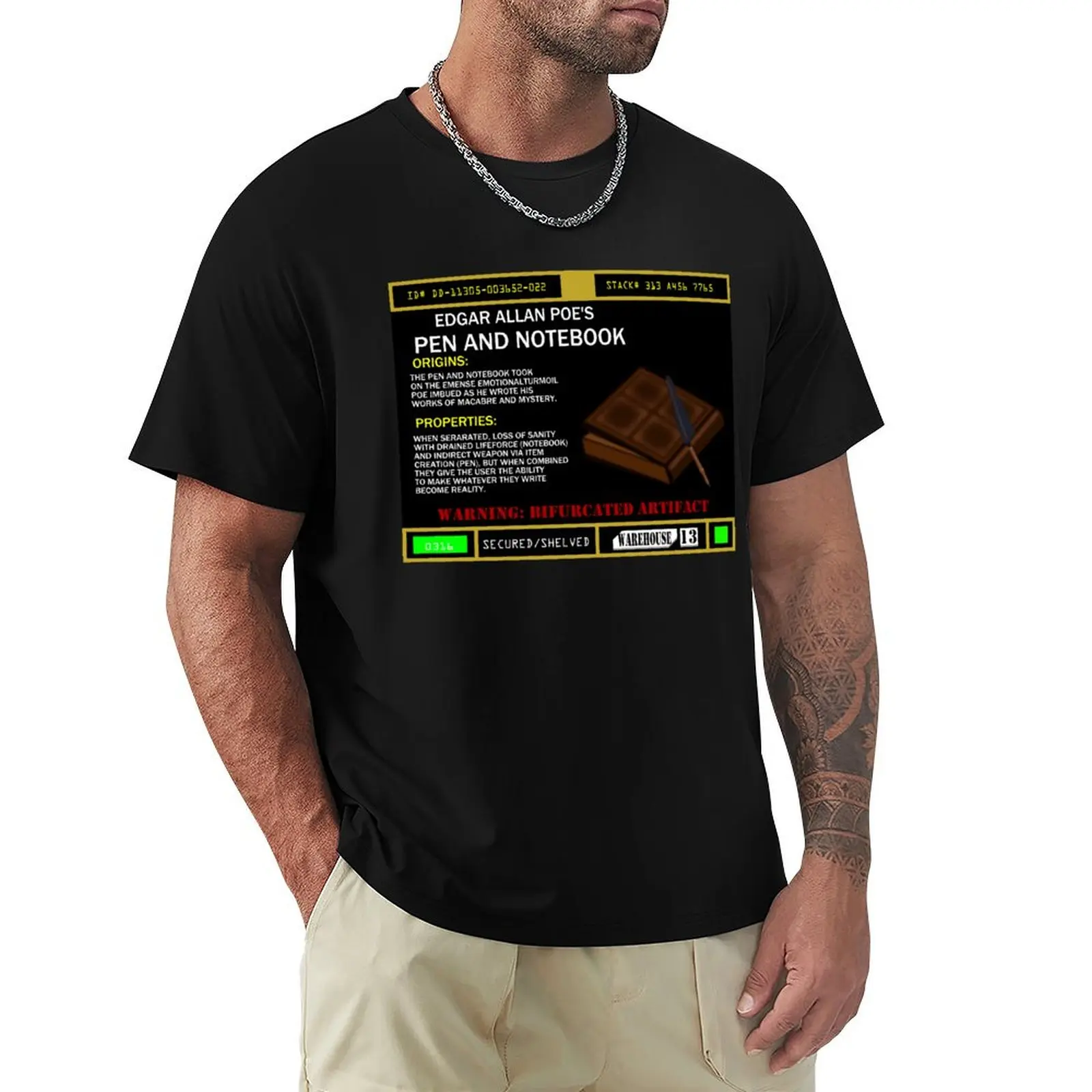 

Edgar Allan Poe's Pen and Notebook T-Shirt Anime t-shirt funny shirt cotton Personalized t-shirt Men's clothing