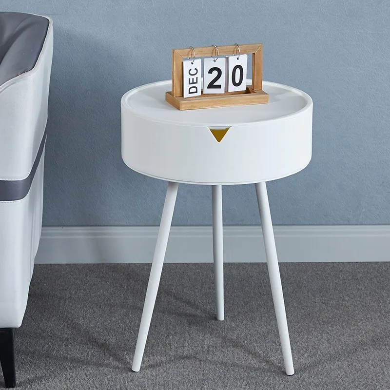 Custom Modern Multifunctional Round Side Table With Storage Versatile Accent Table For Living Room Bedroom