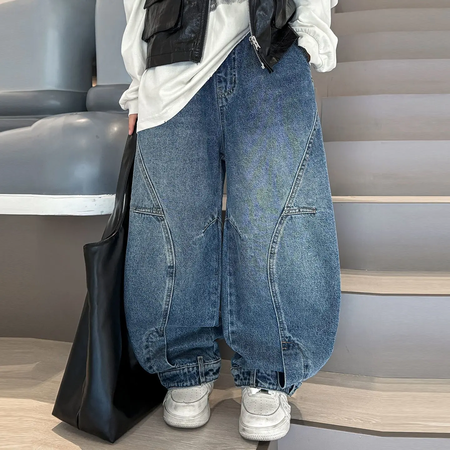 Boys' pants in spring and autumn, middle-aged and middle-aged, boys' jeans, handsome and versatile, boys' pants, casual