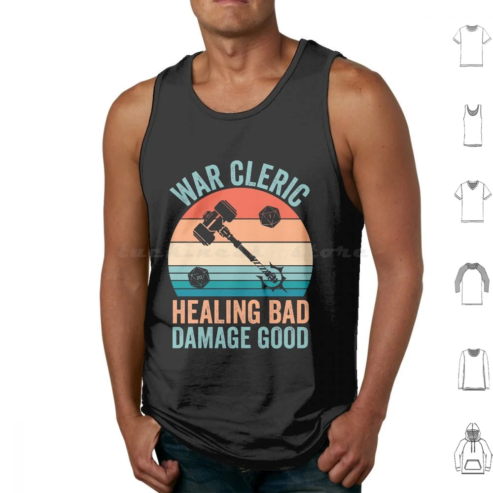 War Cleric Battlemage Tank Tops Print Cotton Cleric Tempest Cleric War Cleric Dnd Paladin And Rpg D D Fantasy Dice Wizard