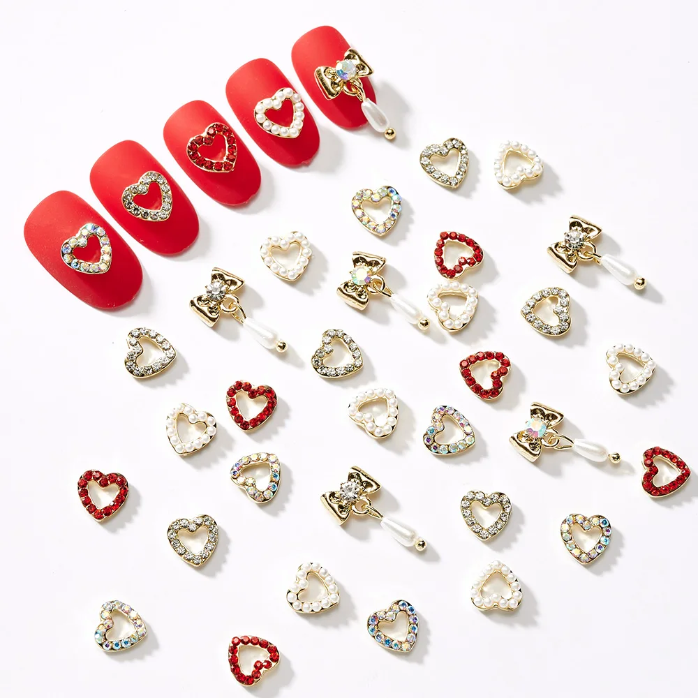 Boxed Luxury Shiny Planet Nail Charms Alloy Matal 3D Nail Art Rhinestone Bling Mix Styles Strass Diamond Manicure Decoration Gem