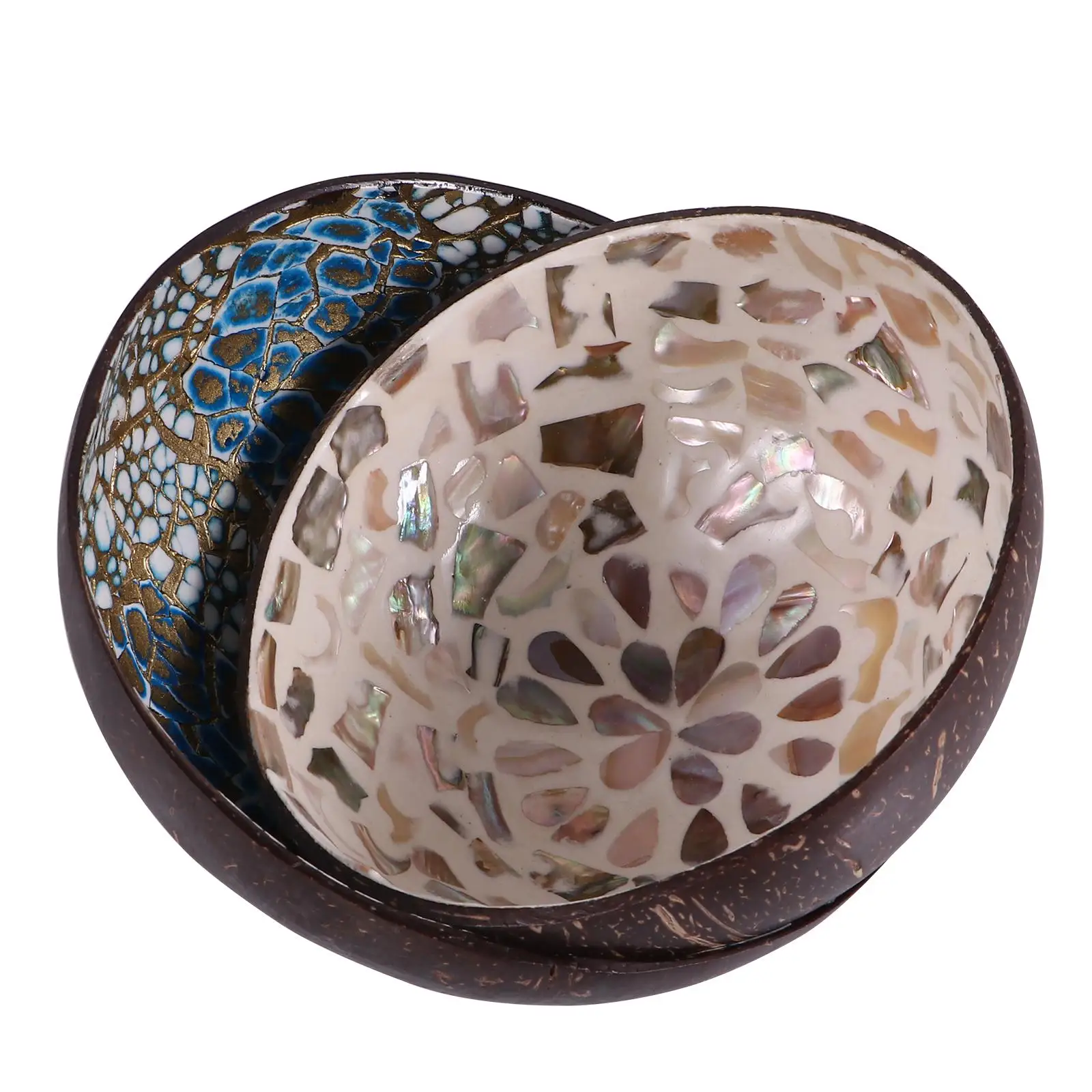 

2Pcs CoconutShellBowl HomeDecor SnackServingBowl KeyContainer UniquePattern EnvironmentalFriendly