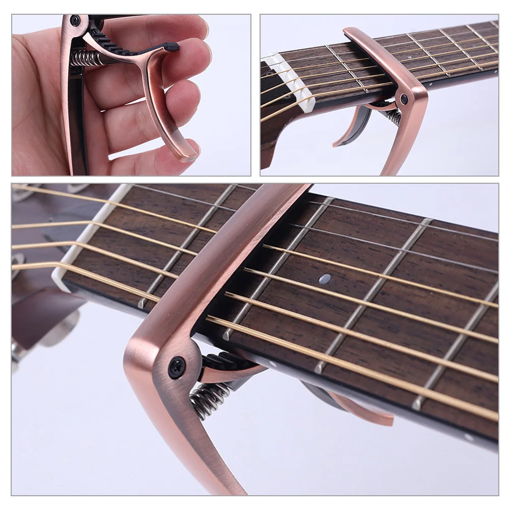 جيتار كابو معدني صوتي شعبي كلاسيكي كهربائي القيثارة المشبك ملحق تصميم متين وخفيف الوزن لسهولة الاستخدام