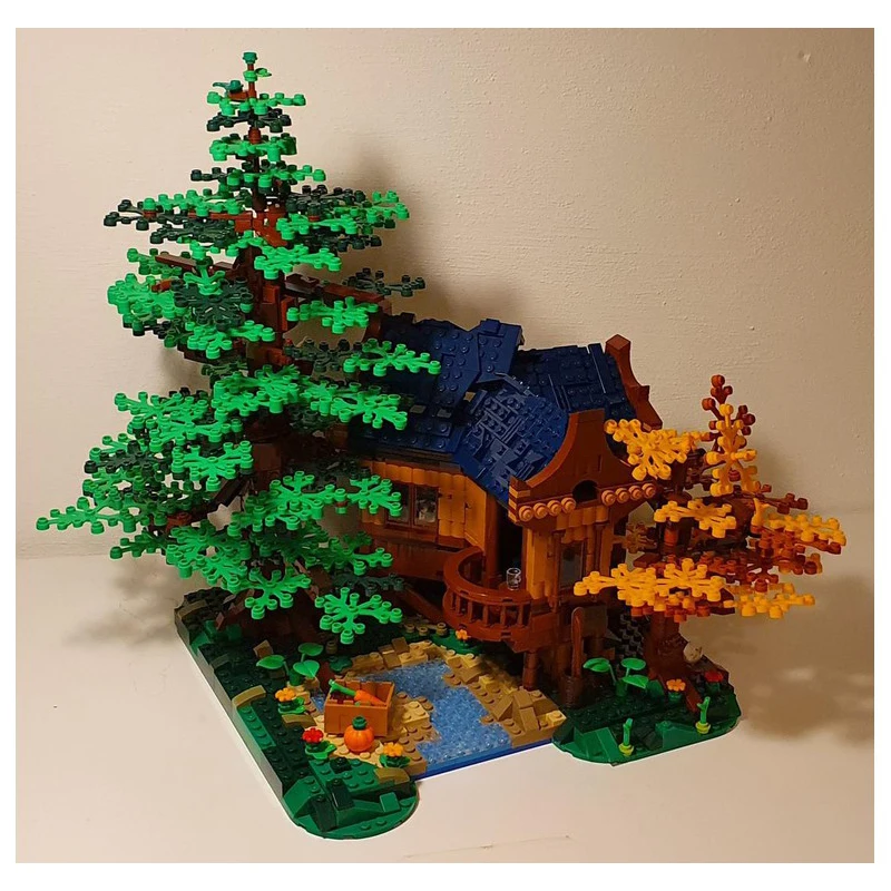 Spot MOC-61103 1909 stücke kleine partikel montage baum haus gebäude villa landschaft szene haus modell