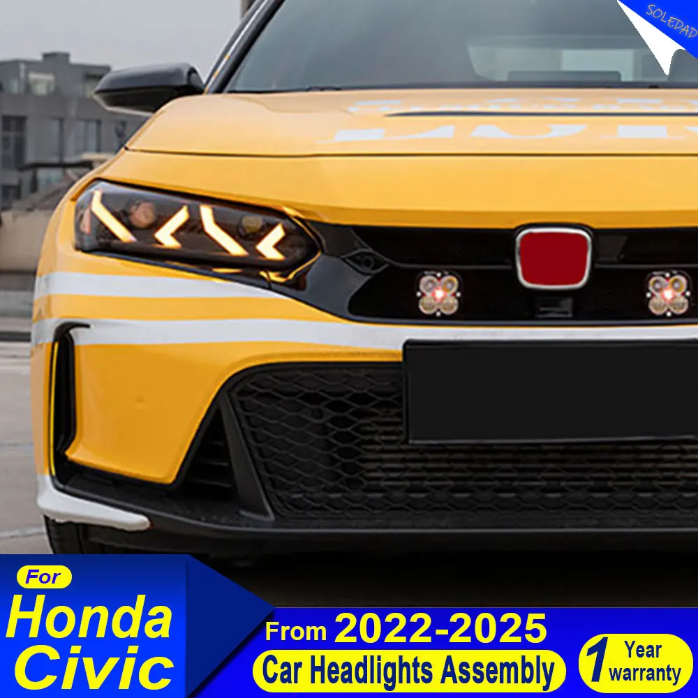 Car Front Lights For Honda civic LED Headlight 2022 2023 2024 2025 DRL Turn Signal Headlamp Assembly Plug And Play