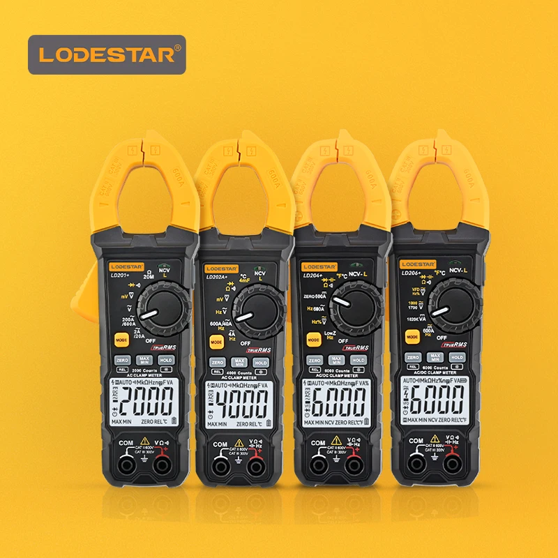 

LODESTAR Digital Clamp Meter Multimeter LD201+ LD202A+ LD204+ LD206+ 600A True RMS AC/DC Current Measurement Capacitance NCV