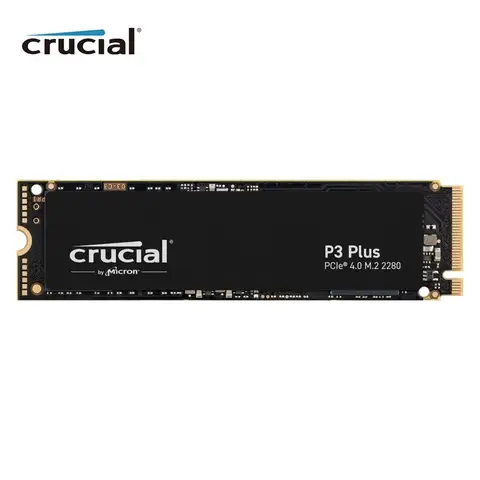 Crucial 솔리드 스테이트 드라이브 디스크, OEM 패키지, PCIe Gen4 3D NAND NVMe M.2 2280 SSD, 최대 5000 MB/s, P3 Plus, 2TB, 1TB, 500GB