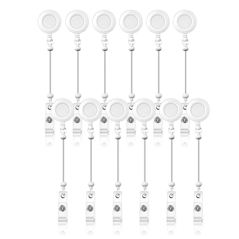 12 Stück Perlen DIY Abzeichen Rolle Kit einziehbare ID Name Abzeichen Rolle Clips Halter für Perlen leere Stange mit Gürtel clip