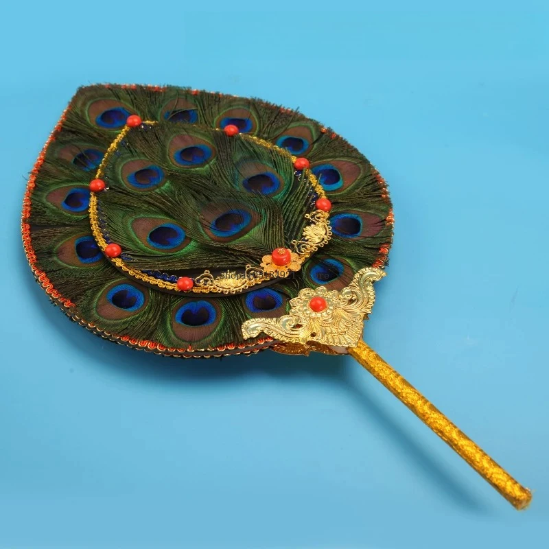 Tibetan Nepalese Craft 7/18 Eye Peacock Feather Fan Household Buddhist Temple Water Purifier Feather Decoration Handicraft - view 5