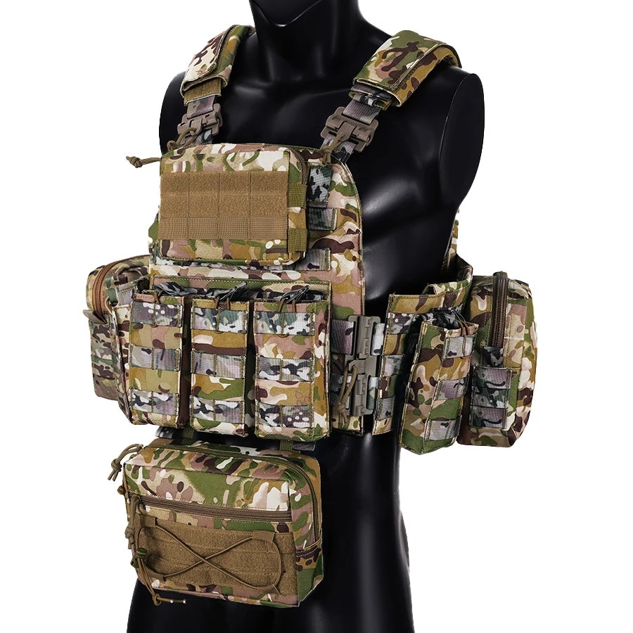 سترة متعددة الوظائف مقاومة للاهتراء قابلة للتنفس، سترة سريعة الفصل، معدات مموهة لنظام تمديد MOLLE #2