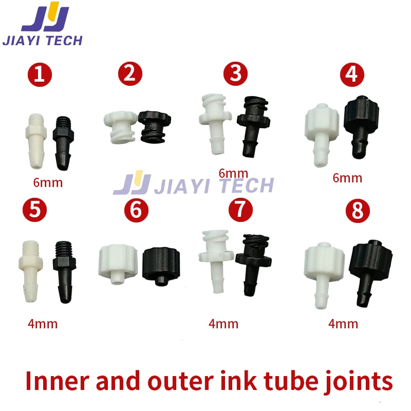 20pcs/pack Ink Tube Connector Eco Solvent UV Ink Hose Connector for Epson XP600/DX5/DX7 Printhead Ink Damper Connector