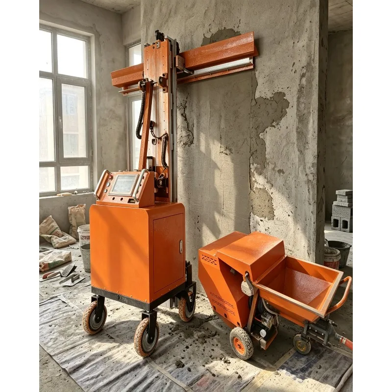 Automatic Indoor Wall Plastering Robot Wall Rendering Machine, Mortar Smoothing and Putty Scraping Machine for Constructionn