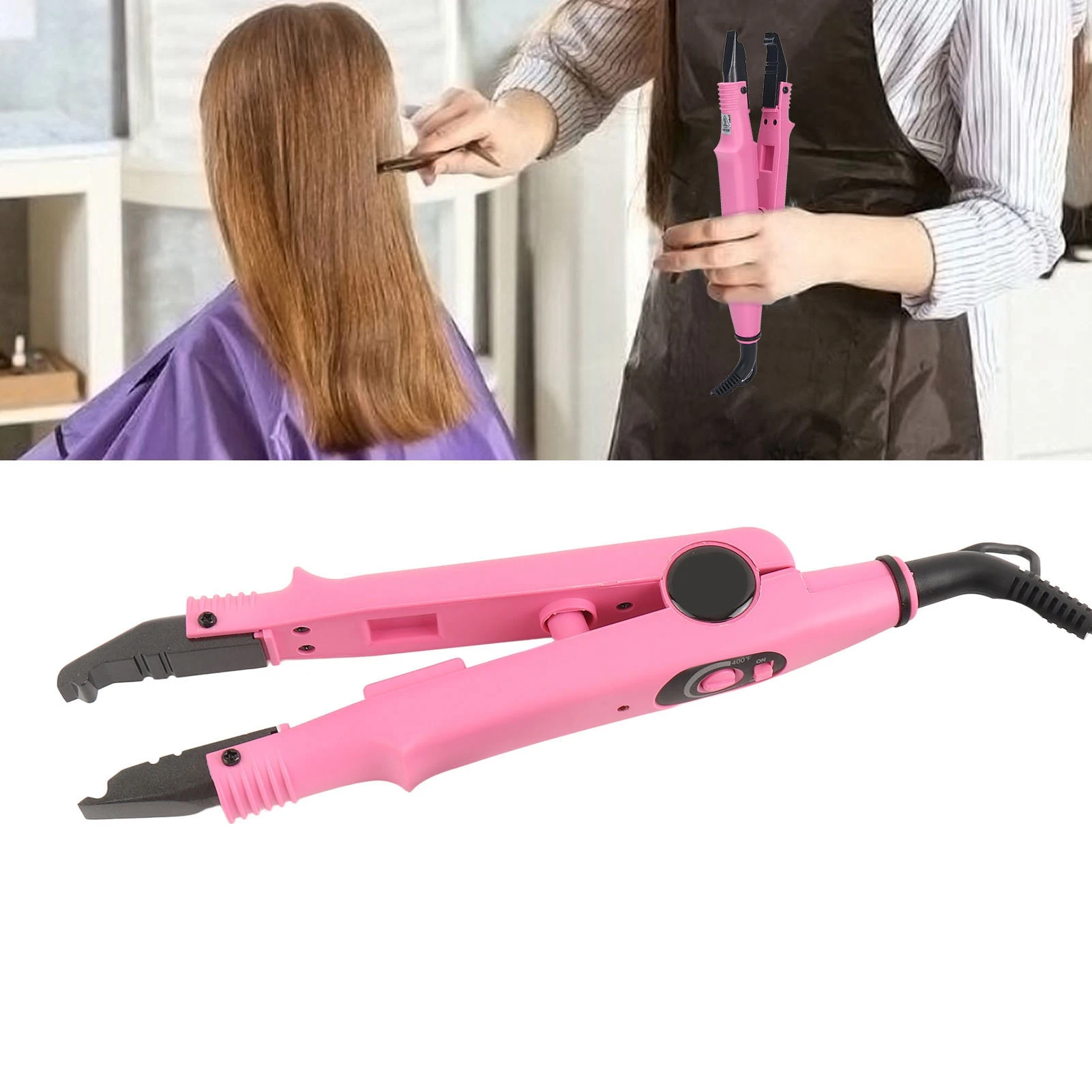 

Hair Extension Iron Temperature Change Heated Connector Machine Keratin Tool Electric Hair Connectors Heat Connector Machine