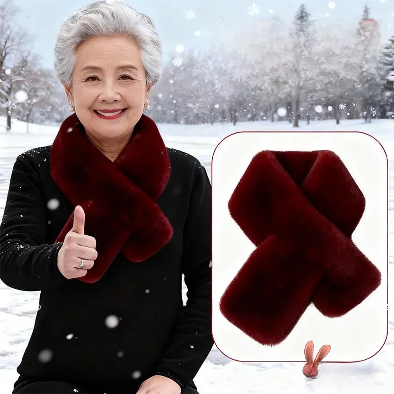 

Теплый красный шарф для женщин, модный и практичный зимний аксессуар от бренда ABENUOR, подходит для ношения с длинными брюками.