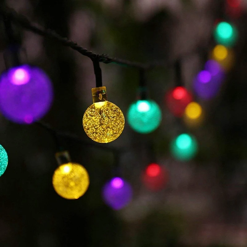 Solar Light Bulbs Crystal Ball 8 Modes 5M LED String Lights Fairy Lights Garlands For Christmas Decoration