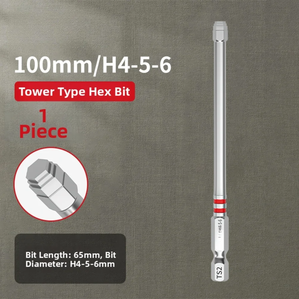 1pc 65/100mm Electric Screwdriver Bits High-Strength Magnetic Screwdriver For Electric Drill Wrenches Power Tool Accessories