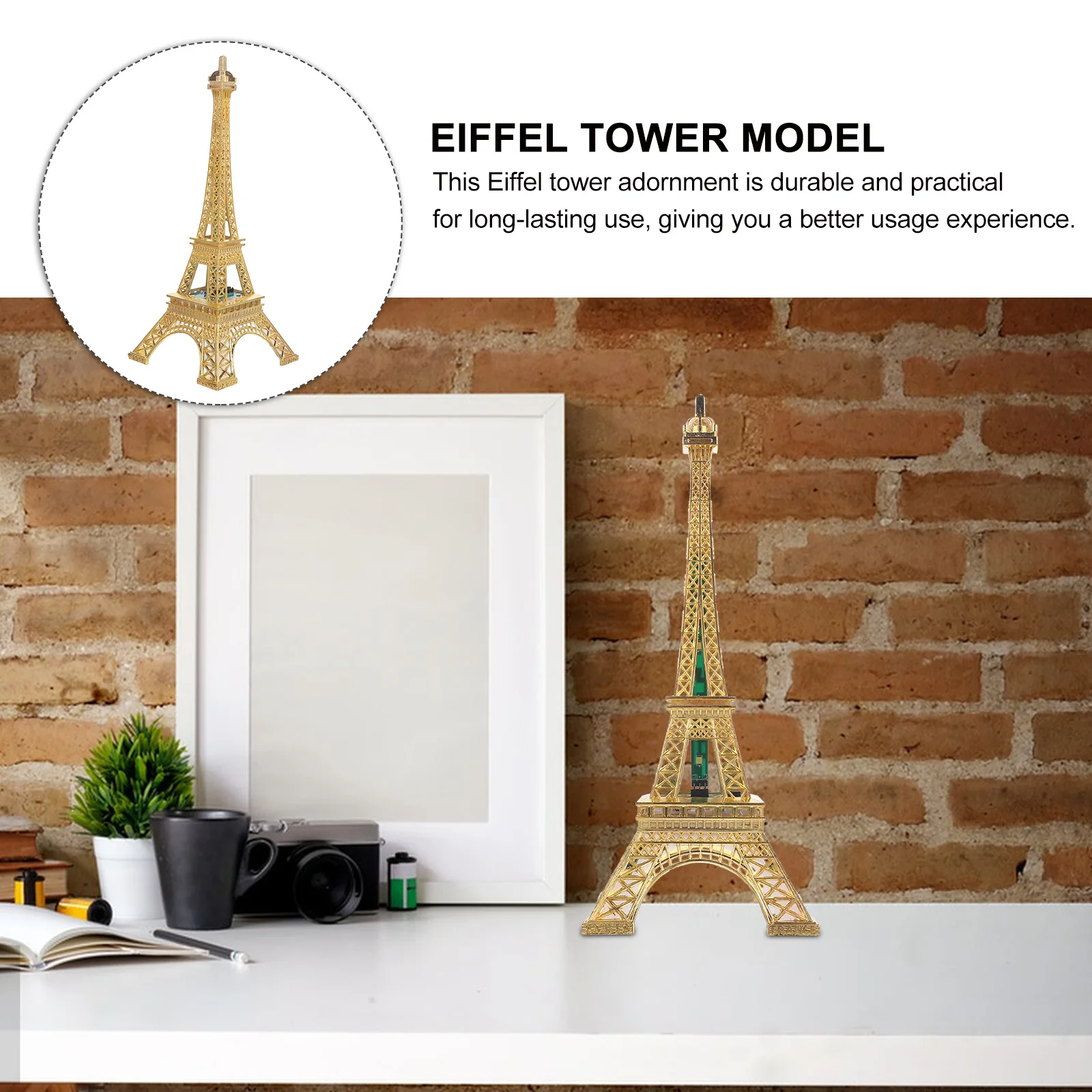 

Eiffel Tower LED Luminous Ornaments Metal Alloy Statue Desk Decor Gold Plated Retro Creative Design Travel Souvenirs
