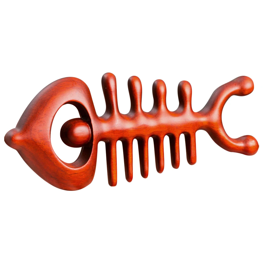 

Фиолетовая расческа из рыбьей кости сандалового дерева, деревянный массажный инструмент для кожи головы, ручной массажер, гладкий, без заусенцев, удобный подарок