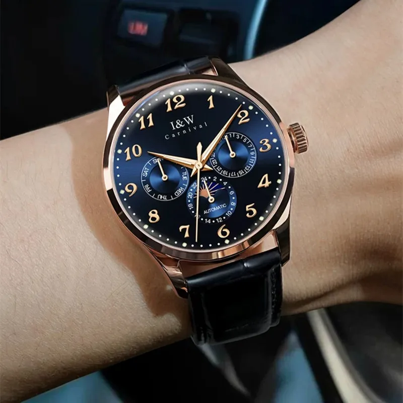Montre CARNIVAL Mechanical Business Watches for Man Brand Luxury Original Automatic Wrist Watch Mens 50M Waterproof Reloj Hombre