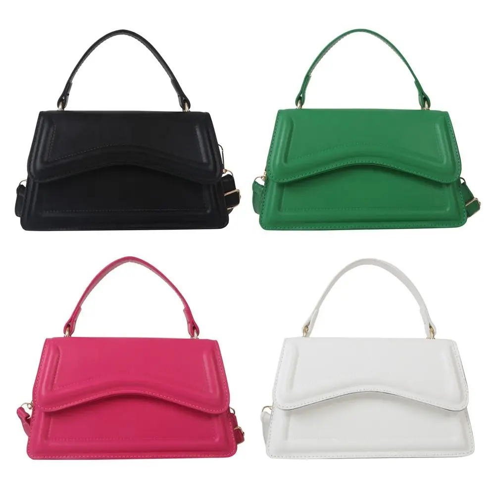 Leisure PU Leather Shoulder Bag Solid Color Crossbody Bags Messenger Bag Ladies