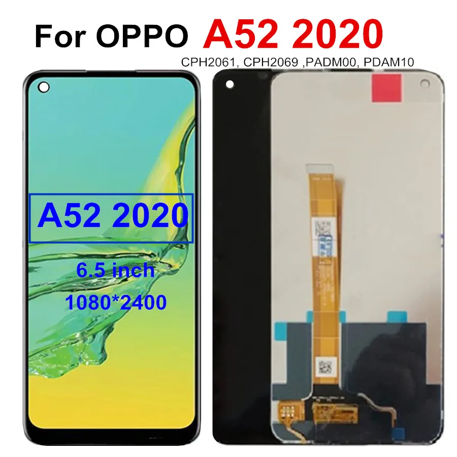 6.5  LCD For Oppo A52 2020 LCD Display Touch Screen Digitizer Assembly For OPPO CPH2061 CPH2069 PADM00 PDAM10 lcd