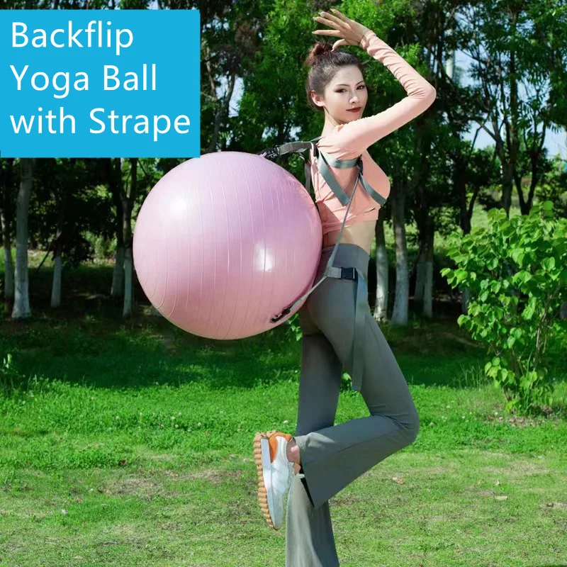 45cm 55cm Yoga Pilates Ball Backflip Training Gym Exercise Practice Balls With Strap Body Stretching Massage Fitness Lose Weight