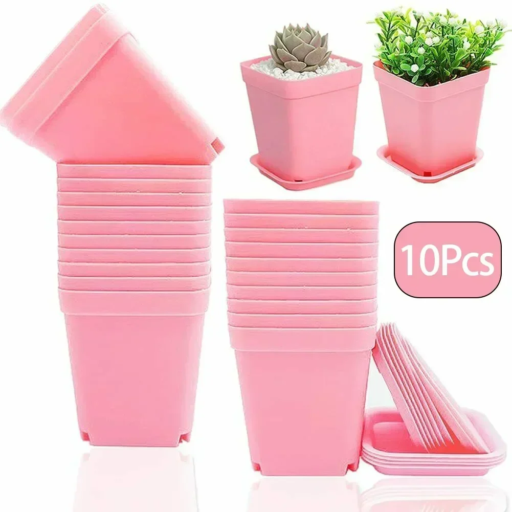 10 PCS Multi Square Nursery Flower Pots Nursery Pot Plant Seeds Succulent Pots Flower Tray Plant Pot For Home Garden