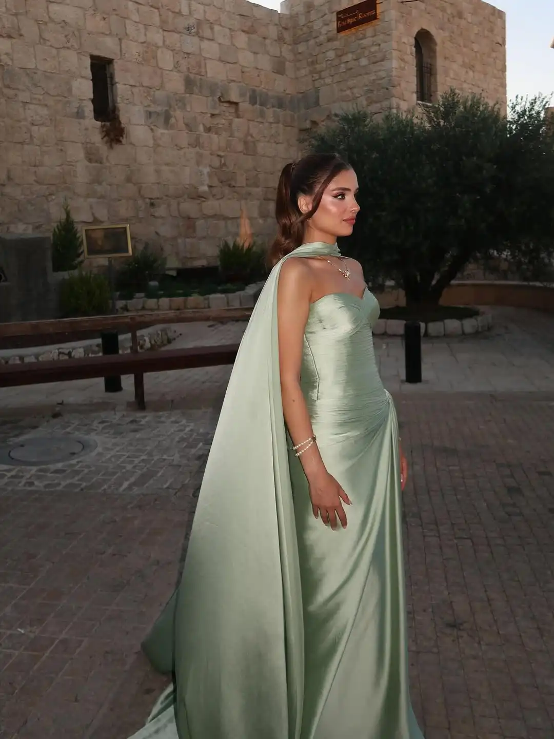 حار بيع الحبيب سليم فستان سهرة بدون حمالات مع أشرطة أنيقة الساتان حورية البحر فستان وصيفة الشرف حفل زفاف ثوب