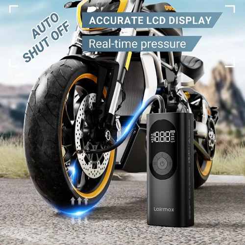 Imagen 2 del producto Potente bomba de aire inalámbrica de 150PSI/22 cilindros para automóviles, motocicletas grandes, bicicletas, bolas. Batería y luz de largo 6000 mAh.