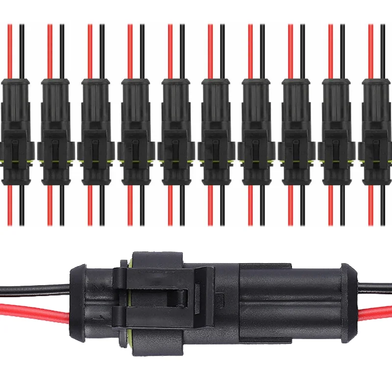 

20pcs 2 Pin Connector Waterproof Connector Male and Female Way 20AWG Wire Suitable for Car Truck Boat Other Wire Connection