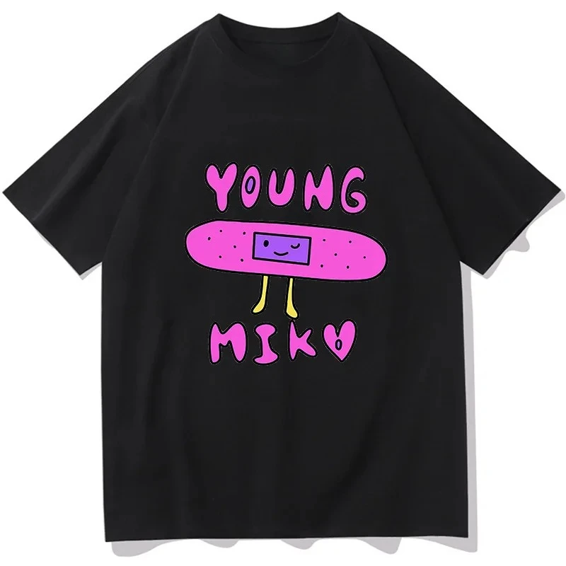 Camiseta con estampado gráfico de cantante joven Miko para mujer, camiseta de manga corta a la moda Vintage, camiseta Harajuku, ropa de calle para mujer