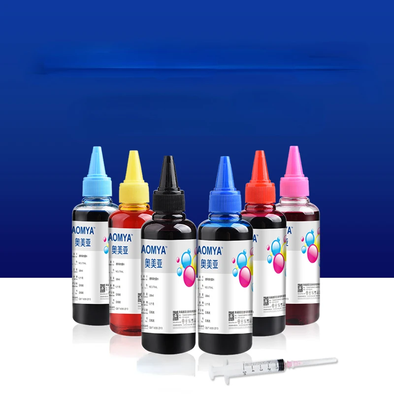 Universal Printer Refill Ink 6-Piece Color Printing Ink for Brother Printer and CISS Ink Refillable Printer Dye Ink Refill