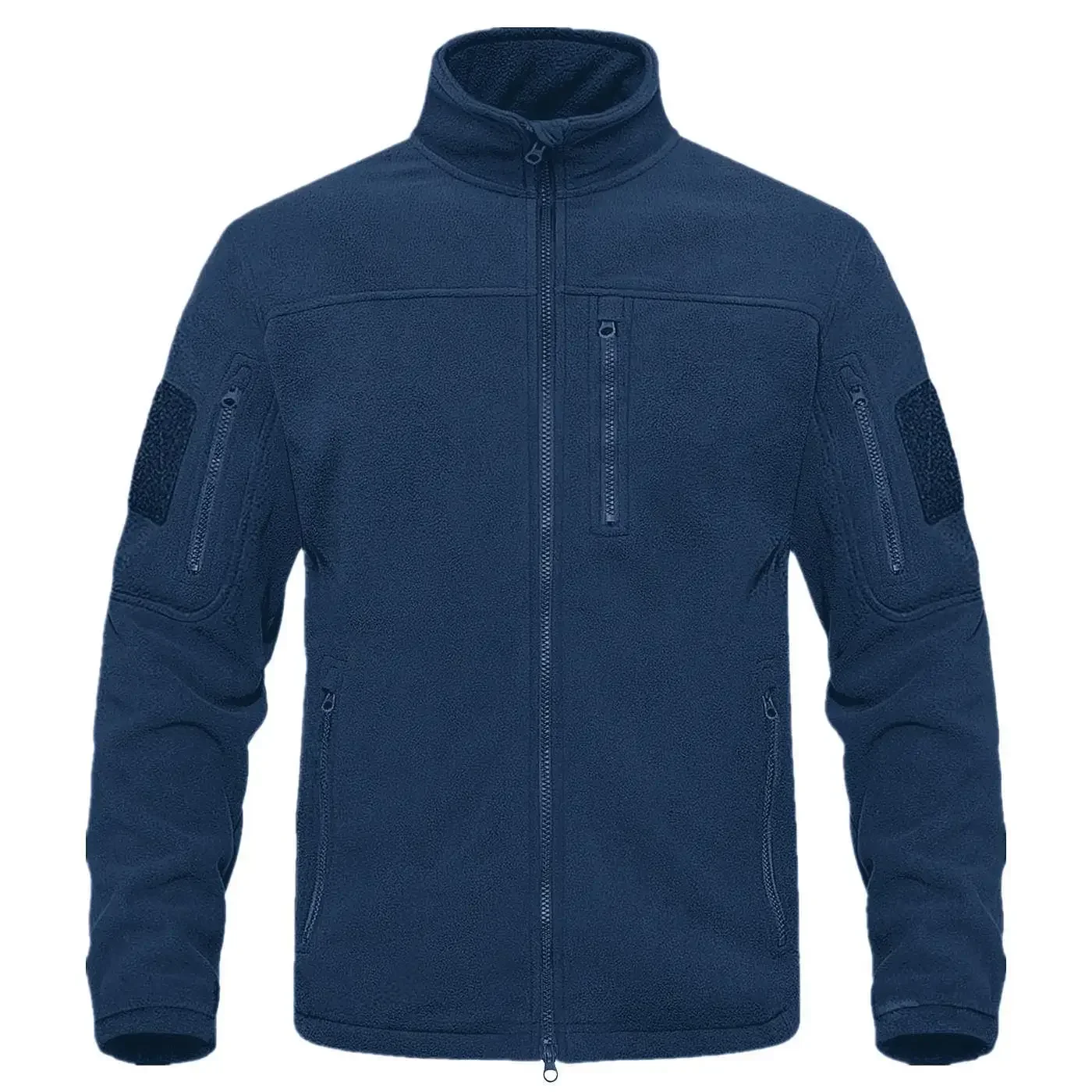 Mens Casual Patchwork Fleece Sweatshirt Retro Zip Stand Collar Woolen Top Cardigan Fall Winter Long Sleeve Warm Man Clothes