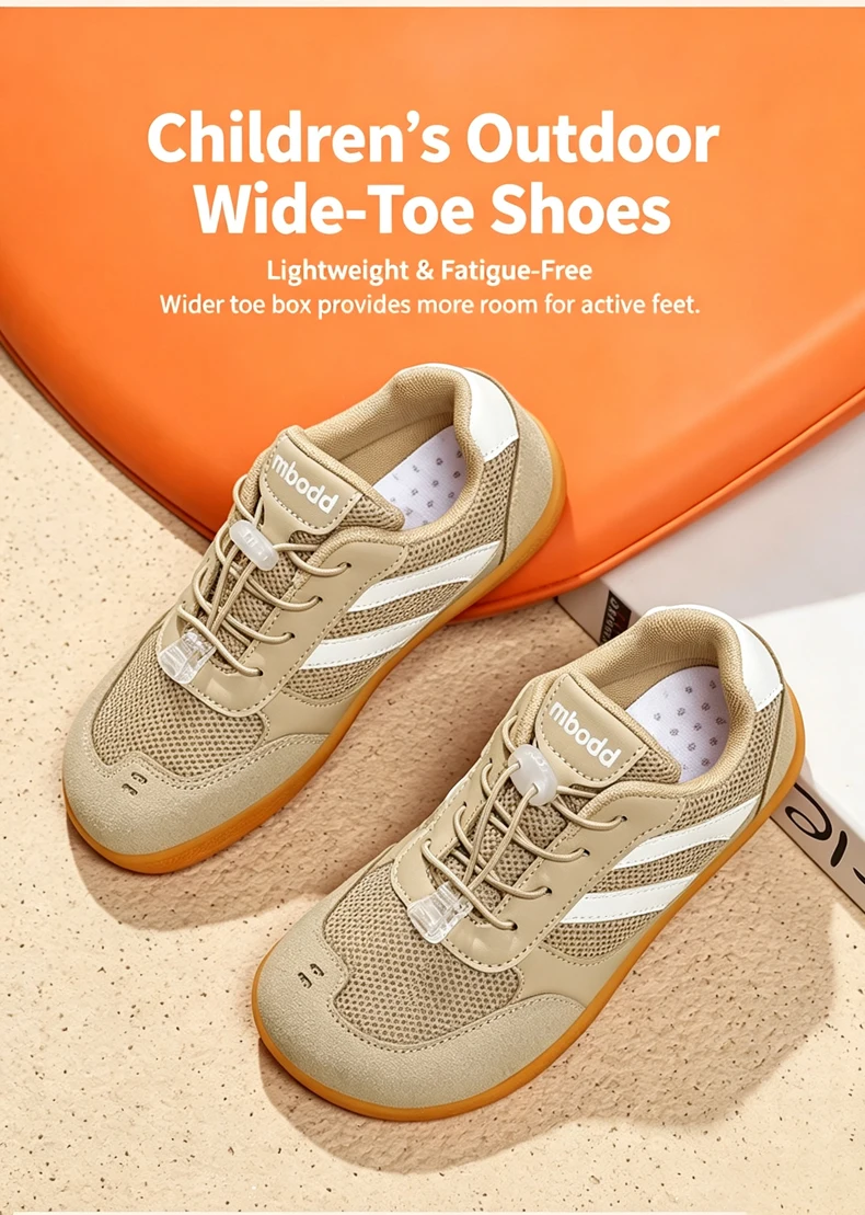 Kinder-Barfußschuhe mit breiter Sohle für Jungen und Mädchen, rutschfeste, atmungsaktive Kindersportschuhe, Zero-Drop-Wanderschuhe – Detail 8